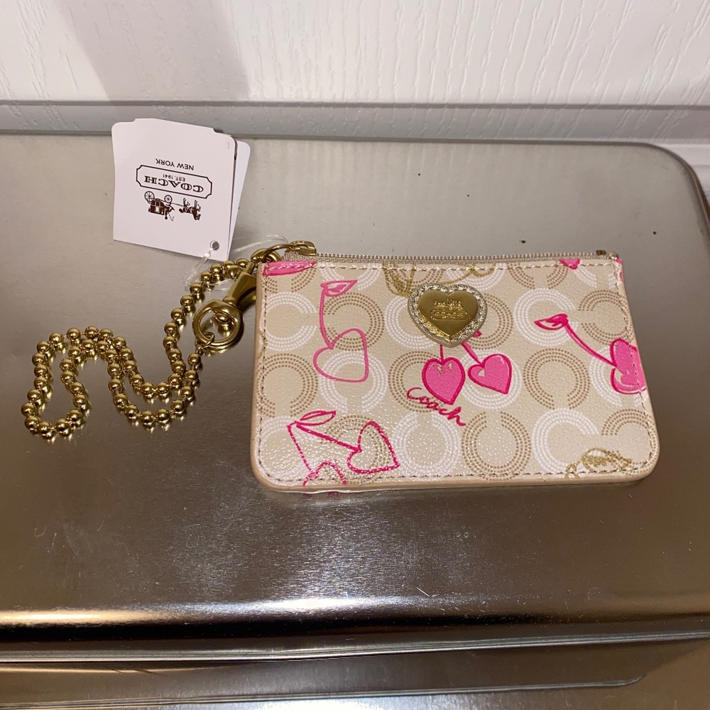 Coach Limited Edition Cherry Hearts Wristlet